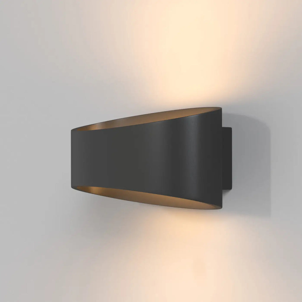 Applique murale LED elliptique en acier, noir ou blanc