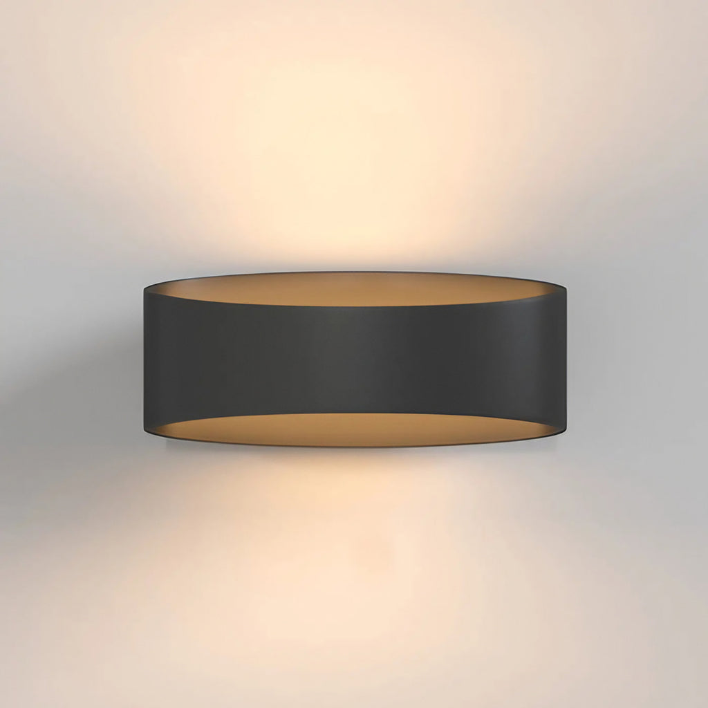 Applique murale LED elliptique en acier, noir ou blanc
