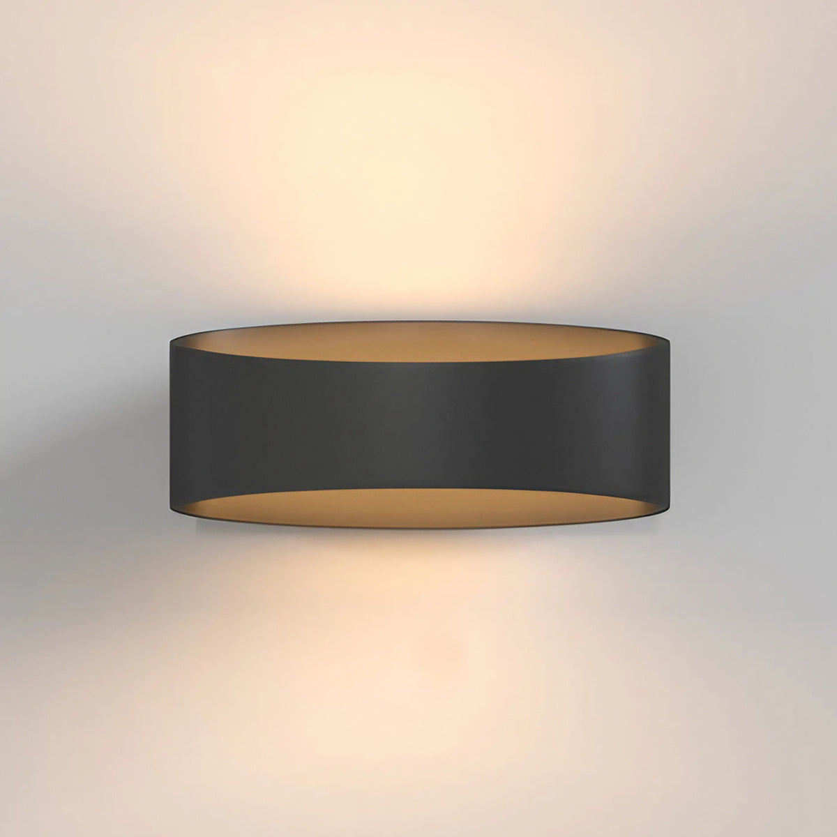 Applique murale LED elliptique en acier, noir ou blanc