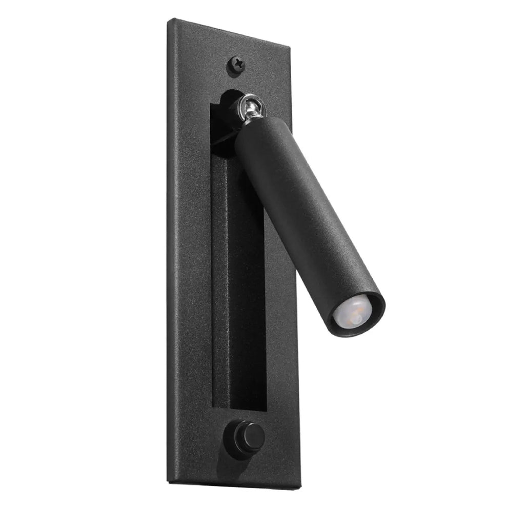 Liseuse murale noire en acier à tige orientable, ampoule G9