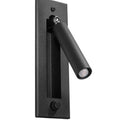 Liseuse murale noire en acier à tige orientable, ampoule G9