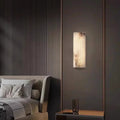 Applique murale allongée en albâtre blanc et marron, S ou M