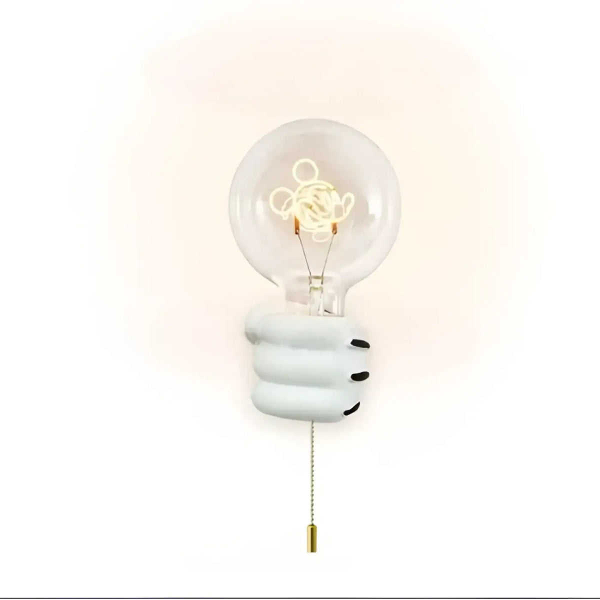 Applique murale enfant, main qui tient une ampoule, cinq modèles