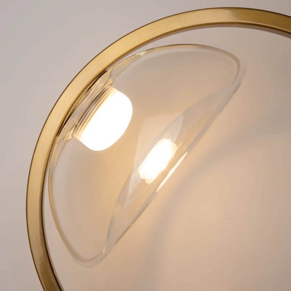 Applique murale LED disque doré déporté du mur, 32 cm