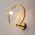 Applique murale LED disque doré déporté du mur, 32 cm
