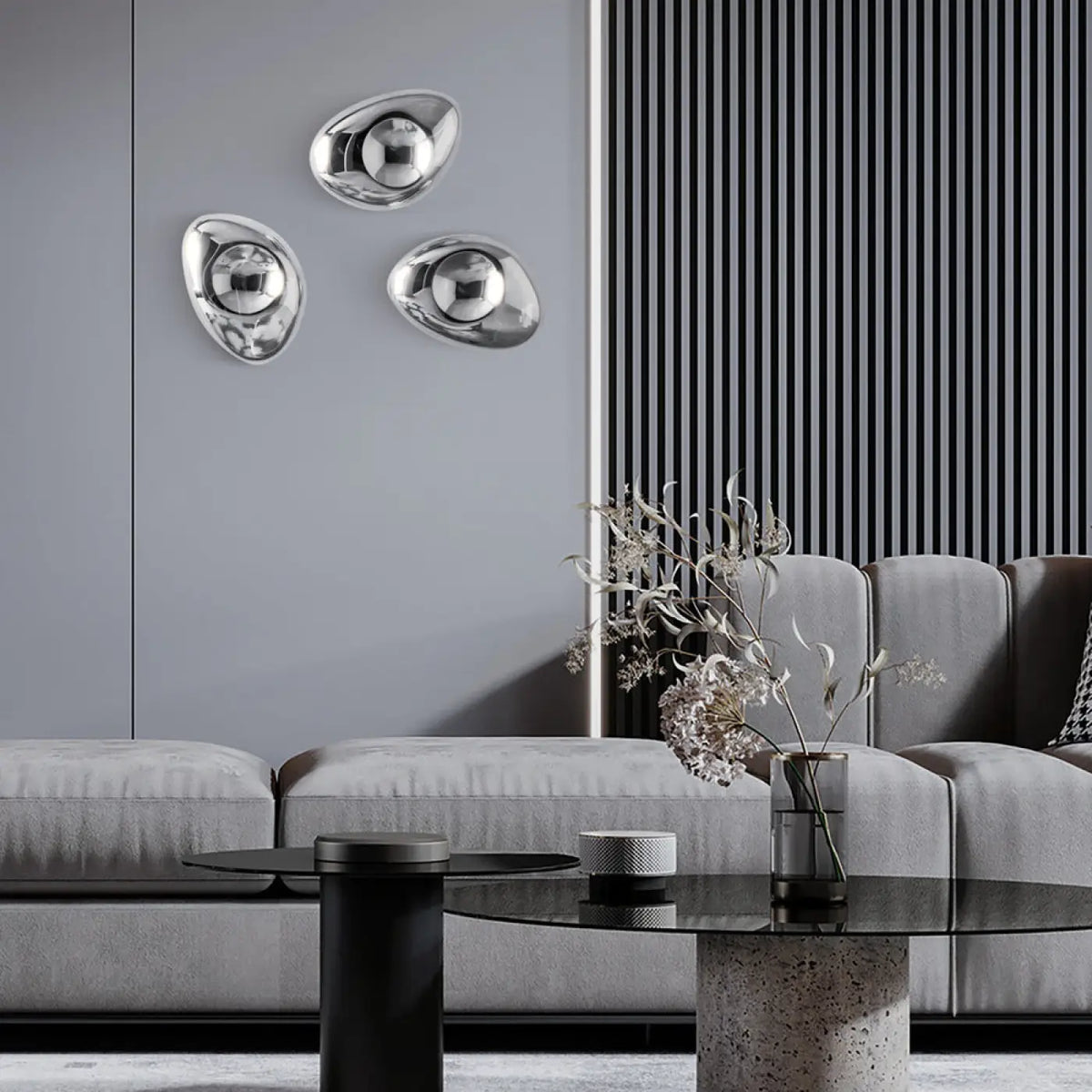 Applique murale en verre sans tain effet miroir, culot E14