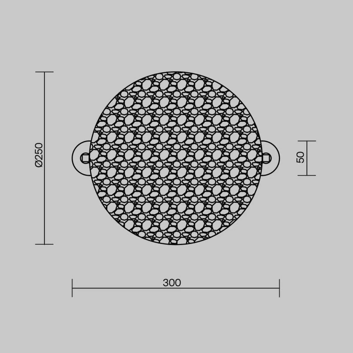 Applique murale LED disque en verre martelé, monture argentée