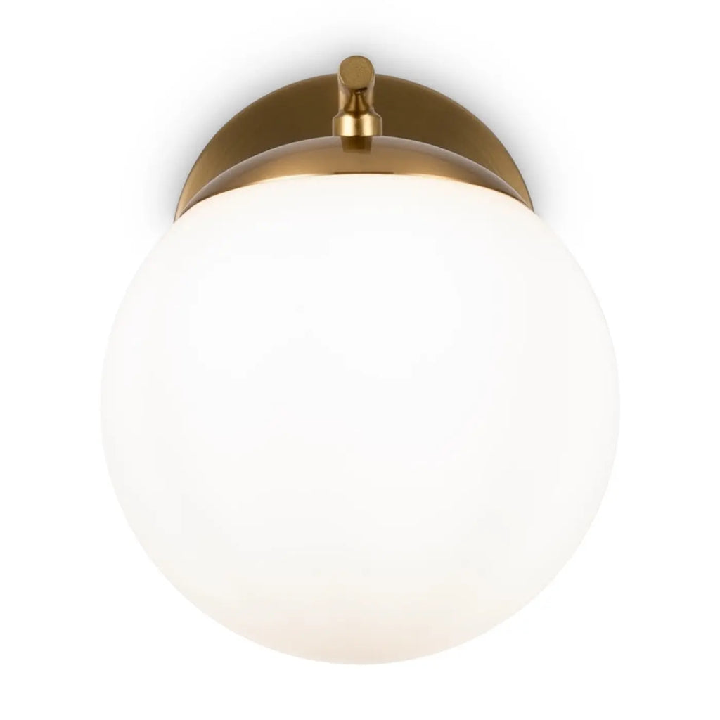 Applique murale globe en verre sur platine dorée, culot E27