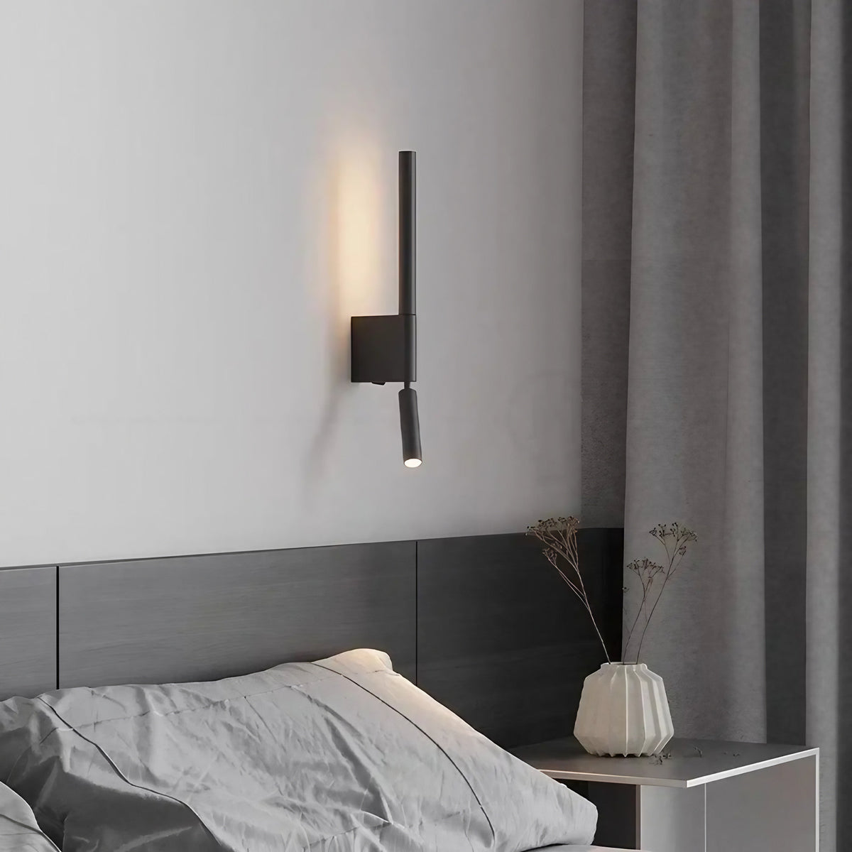 Applique murale minimaliste, noir ou blanc, noir