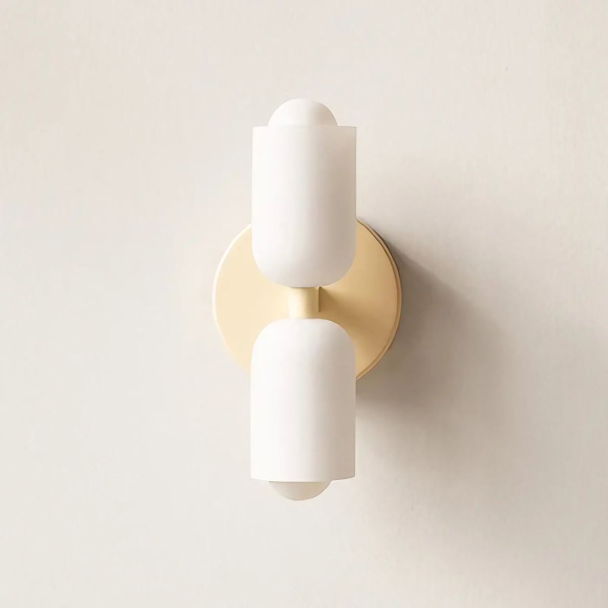 Applique murale à double diffuseur en verre opalin, cinq coloris, beige