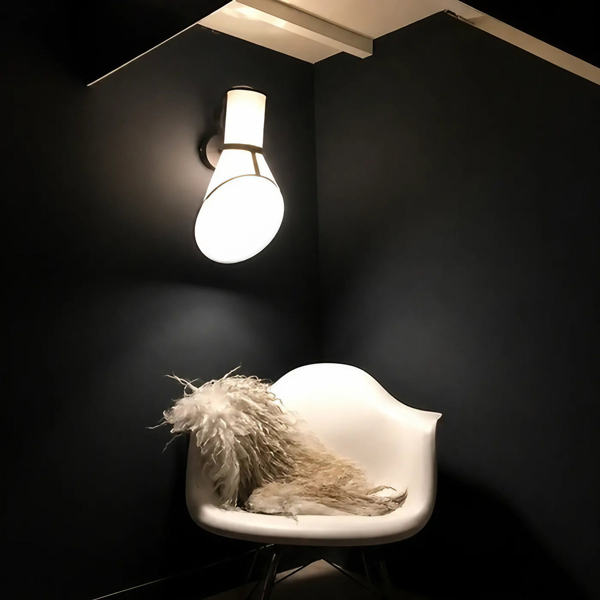 Applique murale ovale à lumière tamisée, blanc ou noir