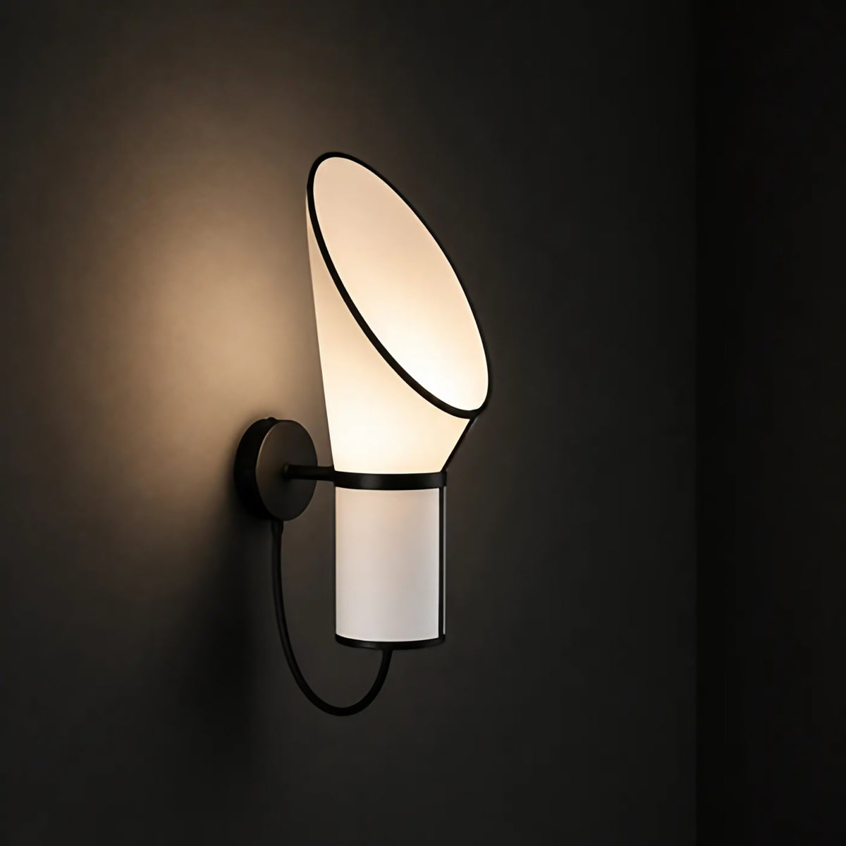 Applique murale ovale à lumière tamisée, blanc ou noir, blanc