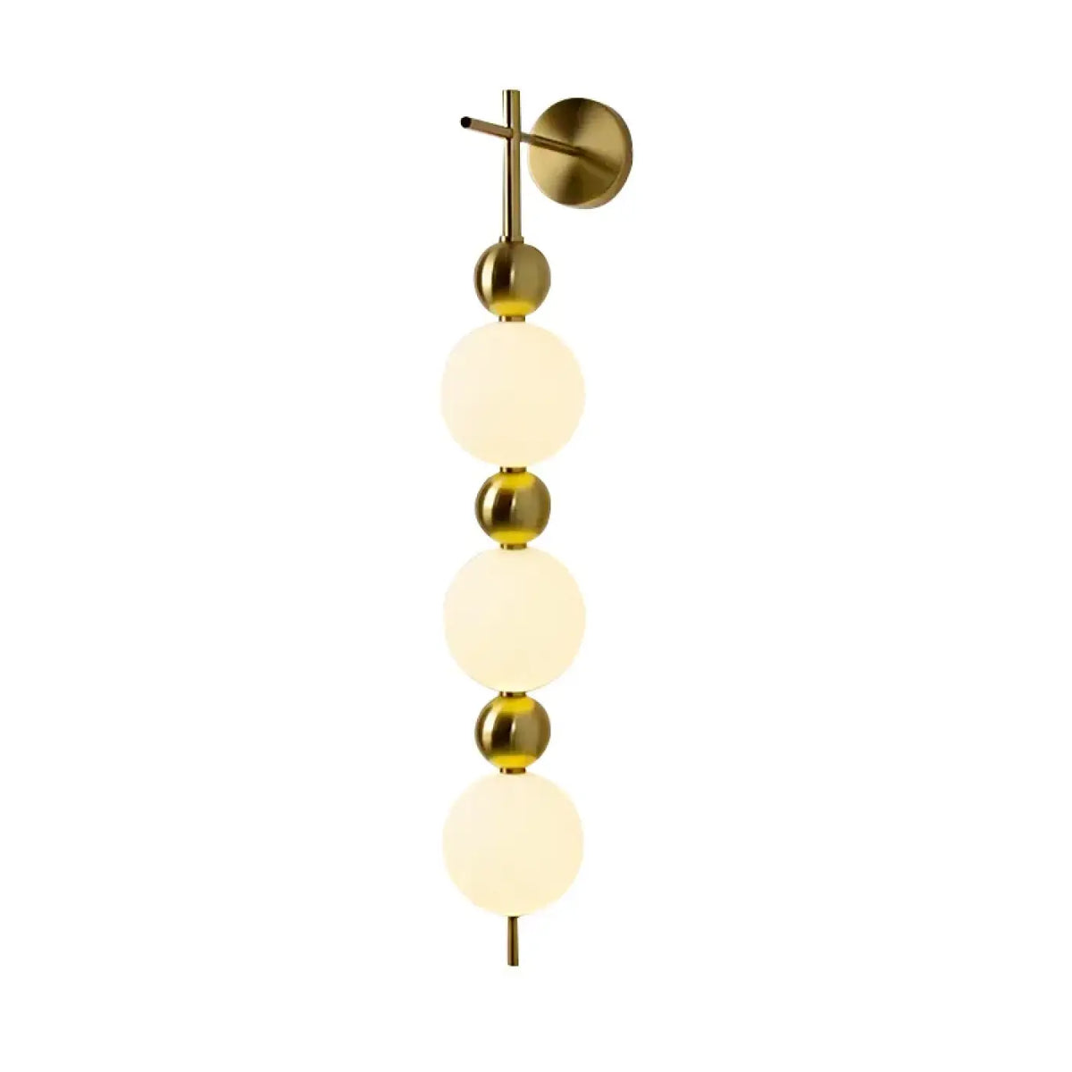 Applique murale dorée à trois boules de verre, trois tailles