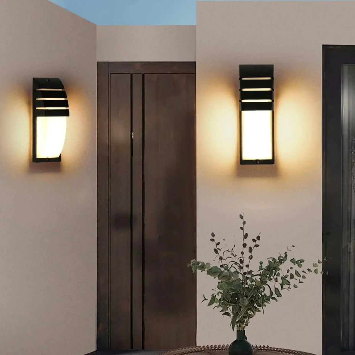 Applique murale moderne en métal noir à diffuseur LED