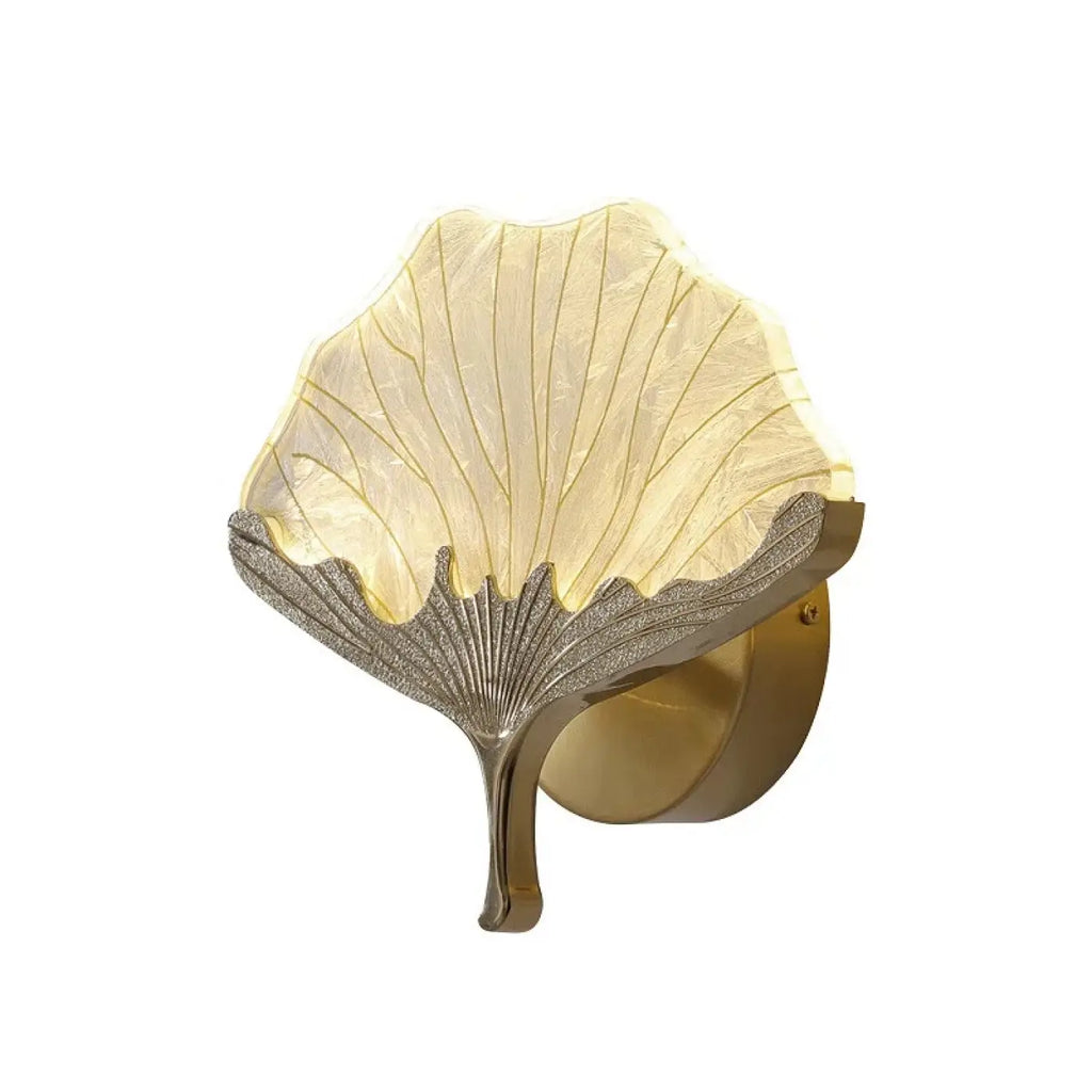 Applique murale en forme de feuille dorée, tailles S et M