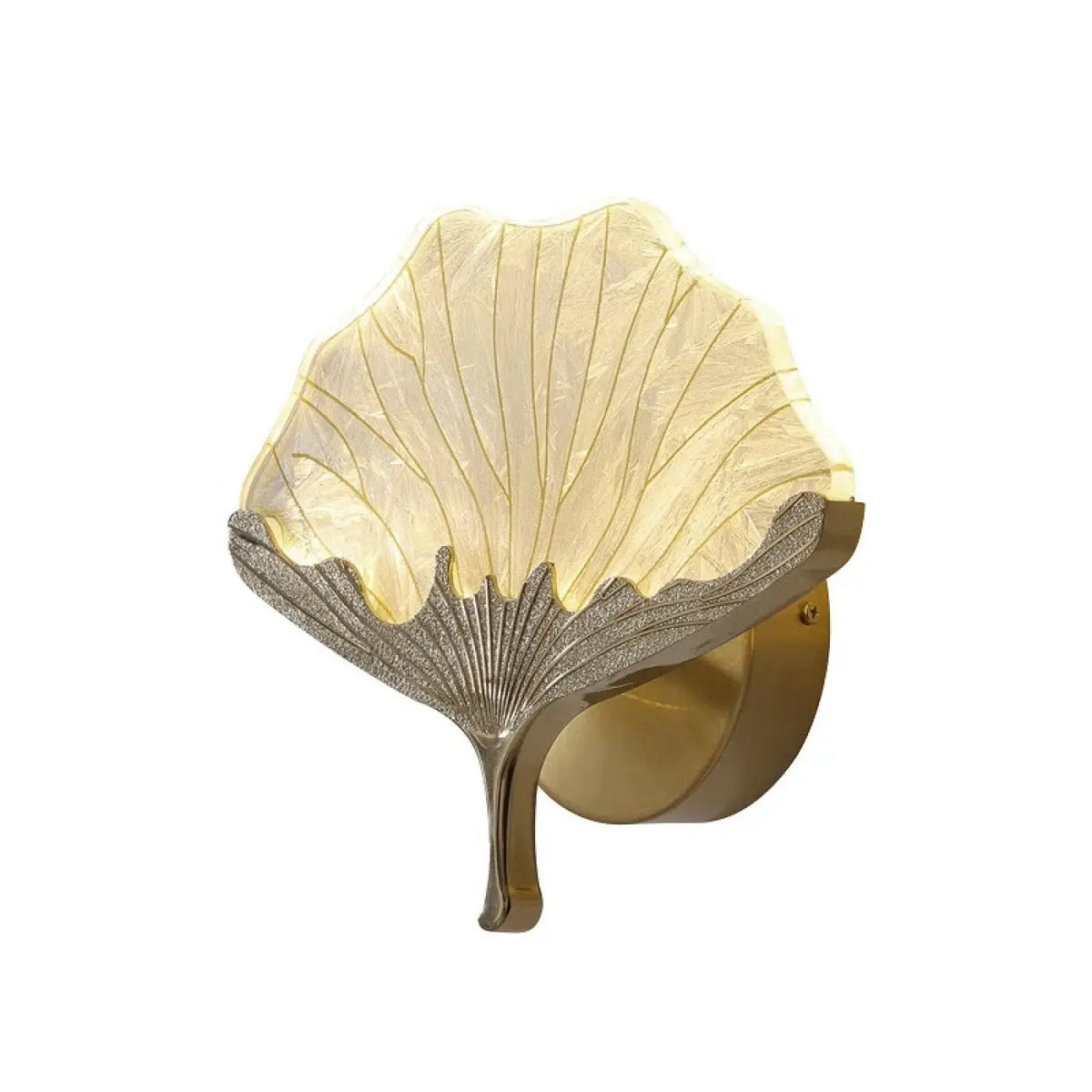 Applique murale en forme de feuille dorée, tailles S et M