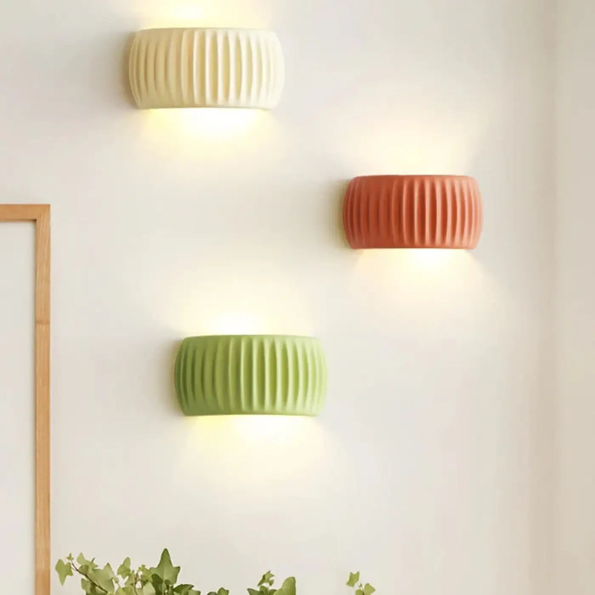 Applique murale moderne en résine, beige, vert ou orange