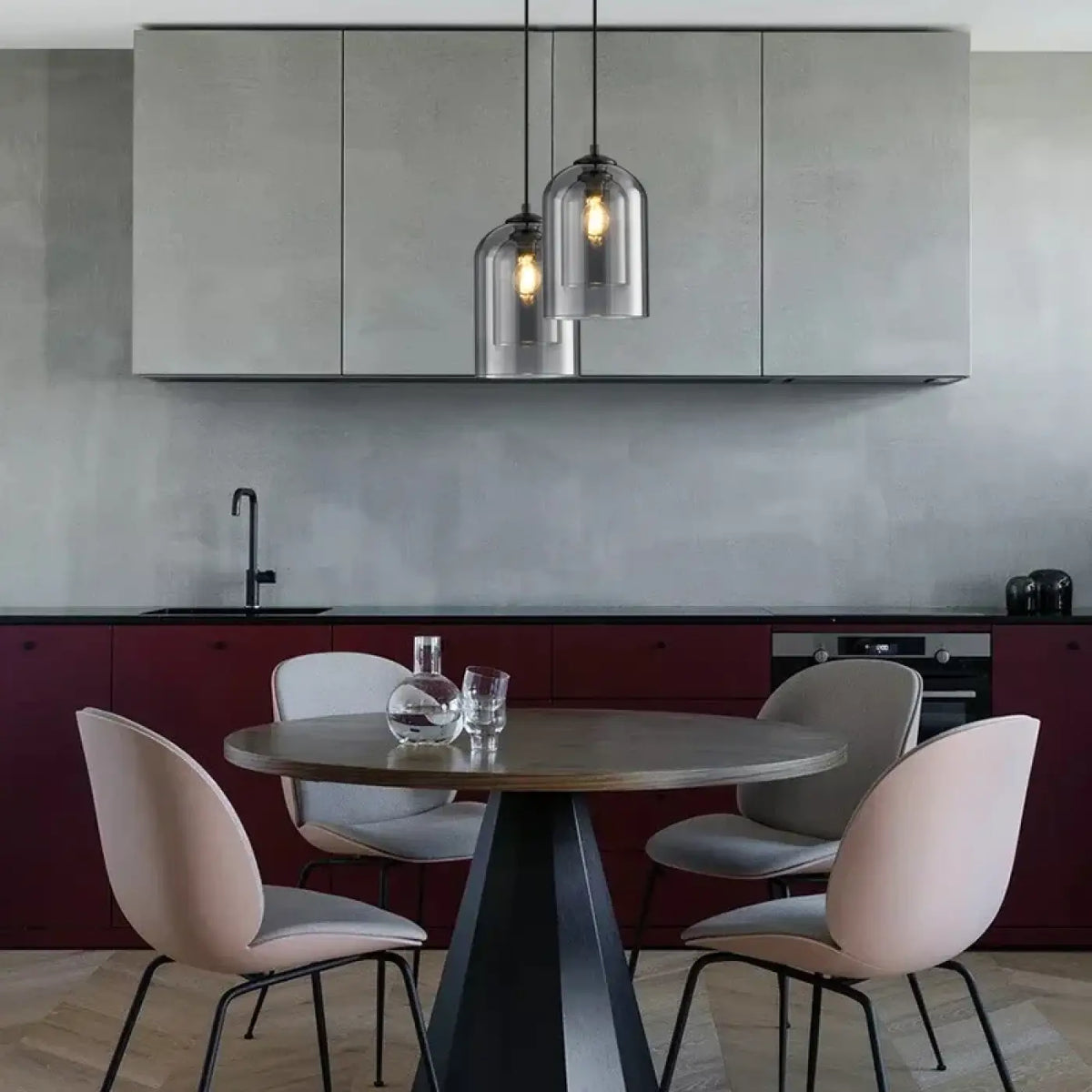 Applique murale moderne en verre teinté, gris ou marron