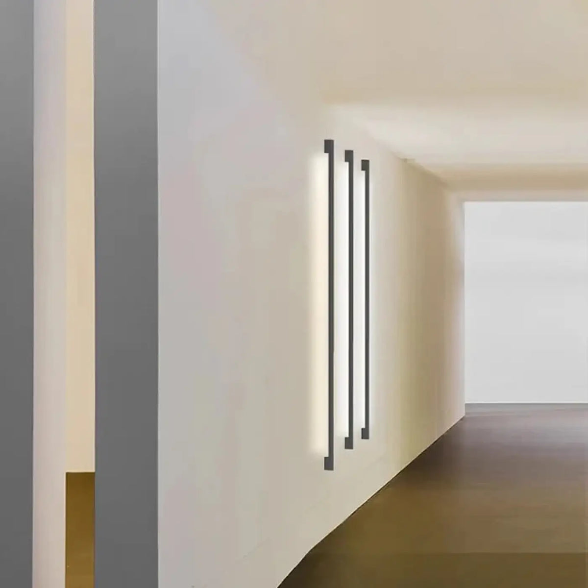 Applique murale verticale LED noire, design linéaire
