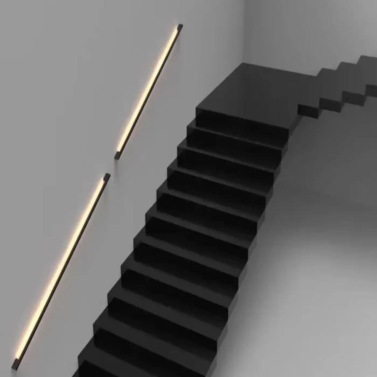 Applique murale verticale LED noire, design linéaire