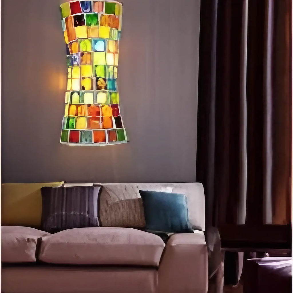 Applique murale mosaïque en verre coloré, deux modèles
