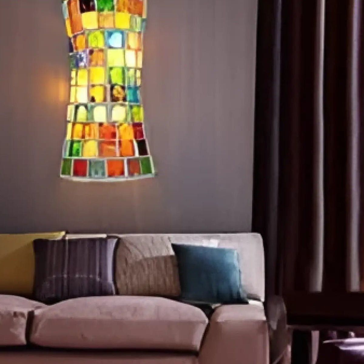 Applique murale mosaïque en verre coloré, deux modèles