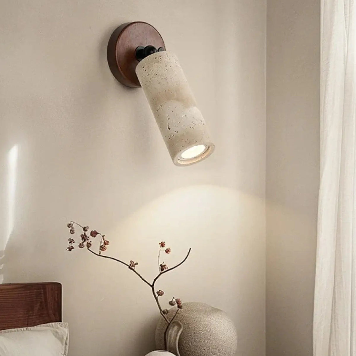 Applique murale en bois et pierre, style naturel