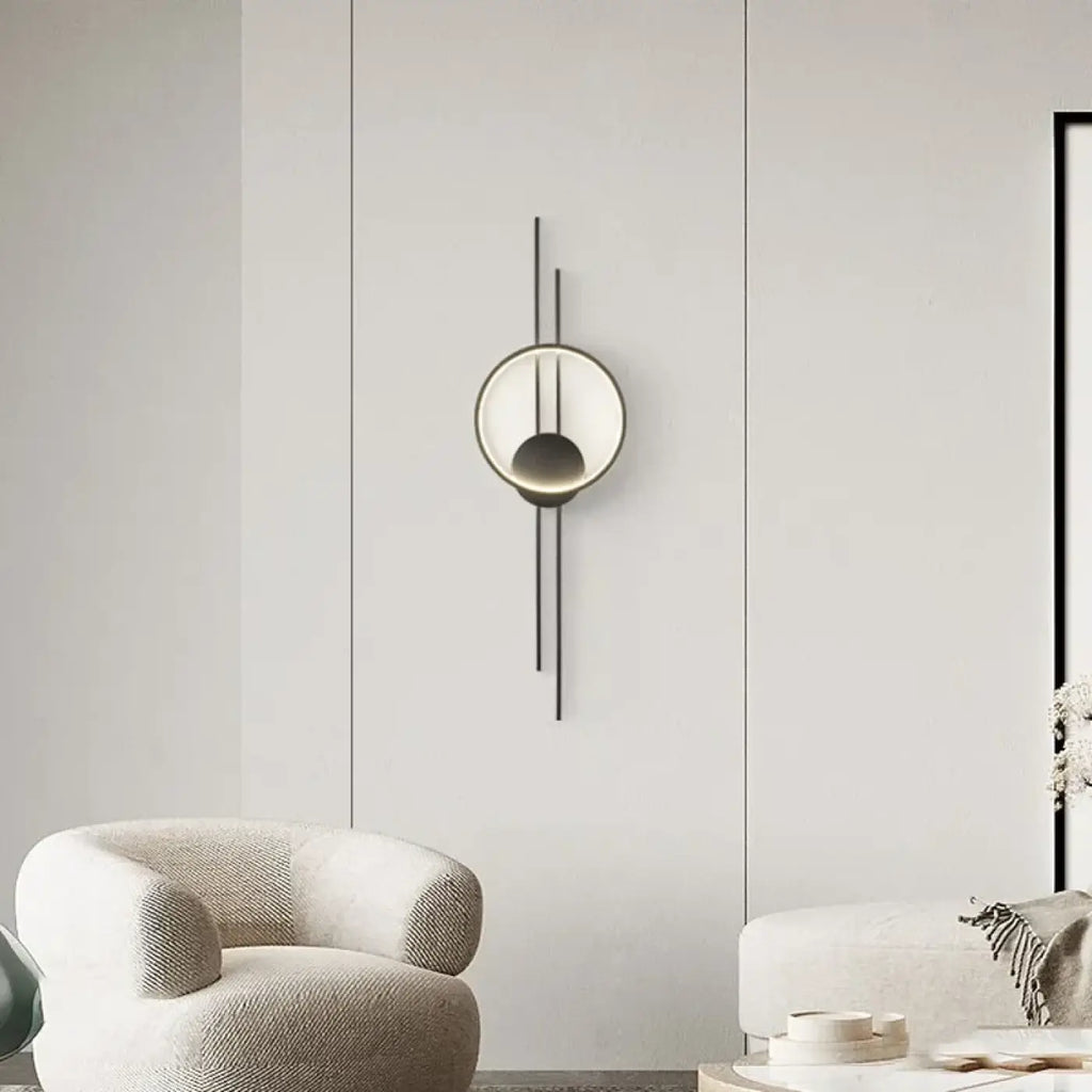 Applique murale LED pour couloir d'appartement, noire ou dorée