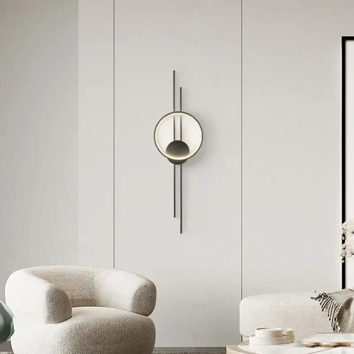 Applique murale LED pour couloir d'appartement, noire ou dorée
