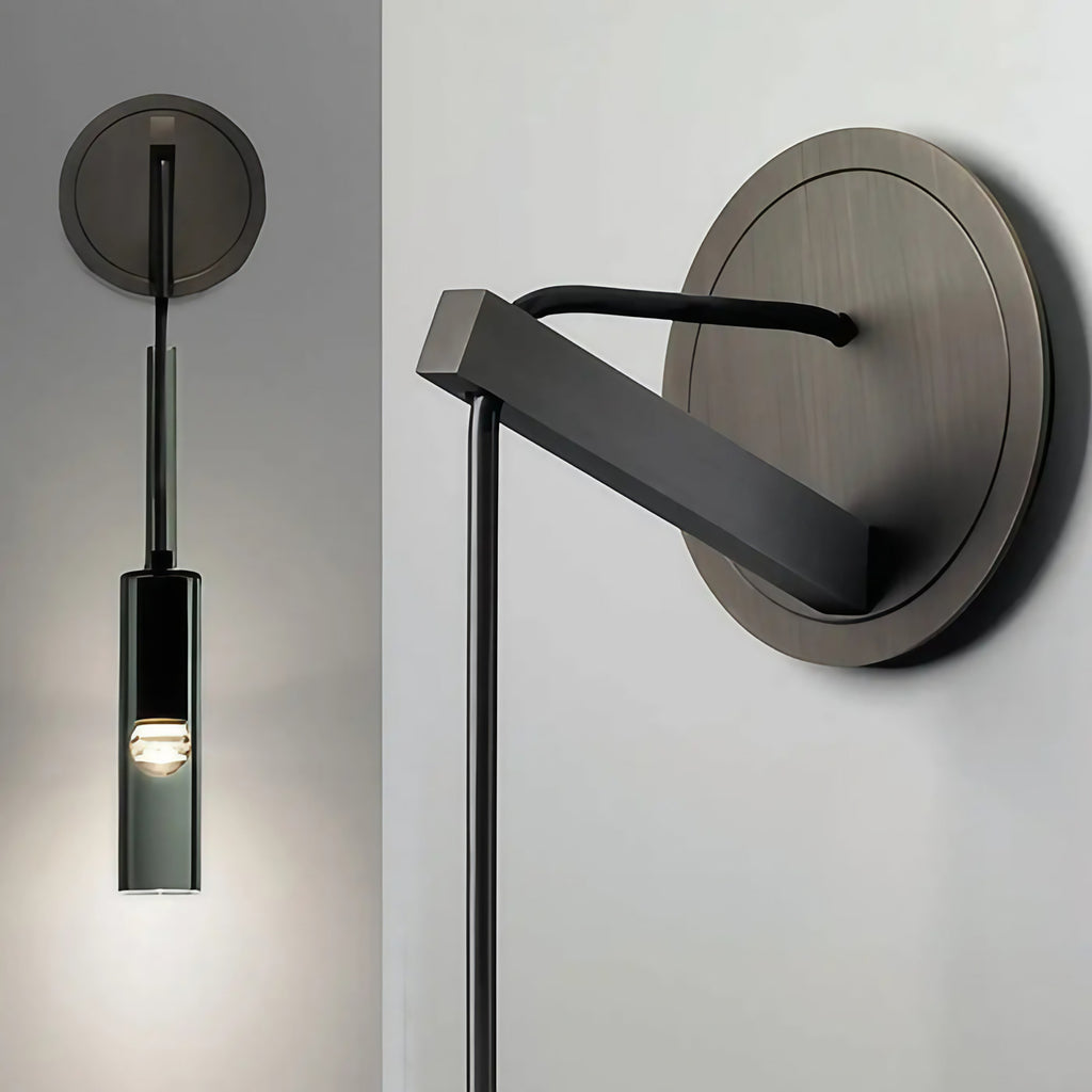 Applique murale en aluminium noir mat, forme originale