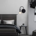 Applique murale noire minimaliste, style chambre d'hôtel