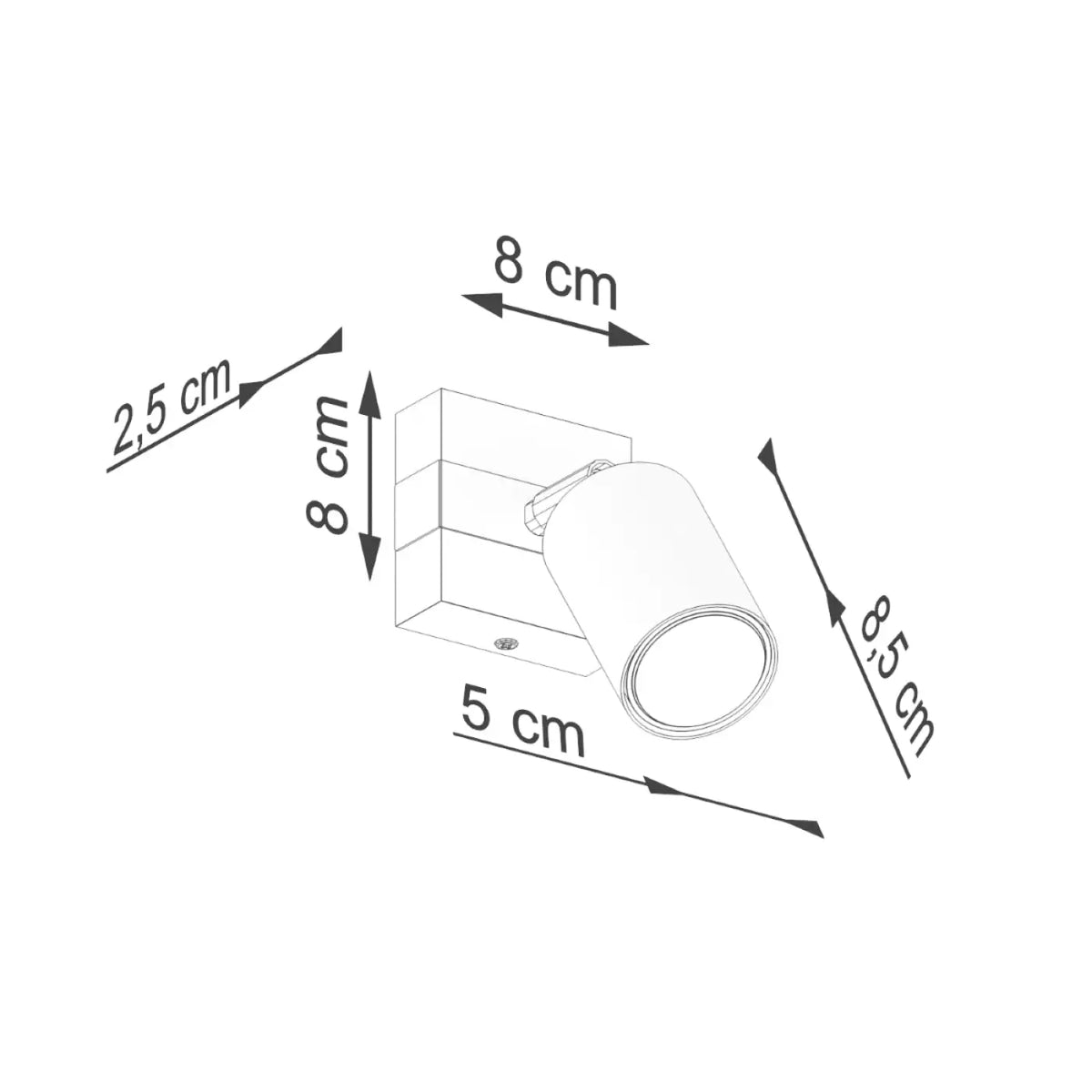 Applique murale spot orientable noir sur platine en bois naturel