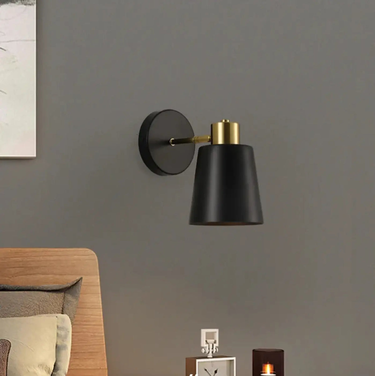 Applique murale noire de tête de lit, style scandinave