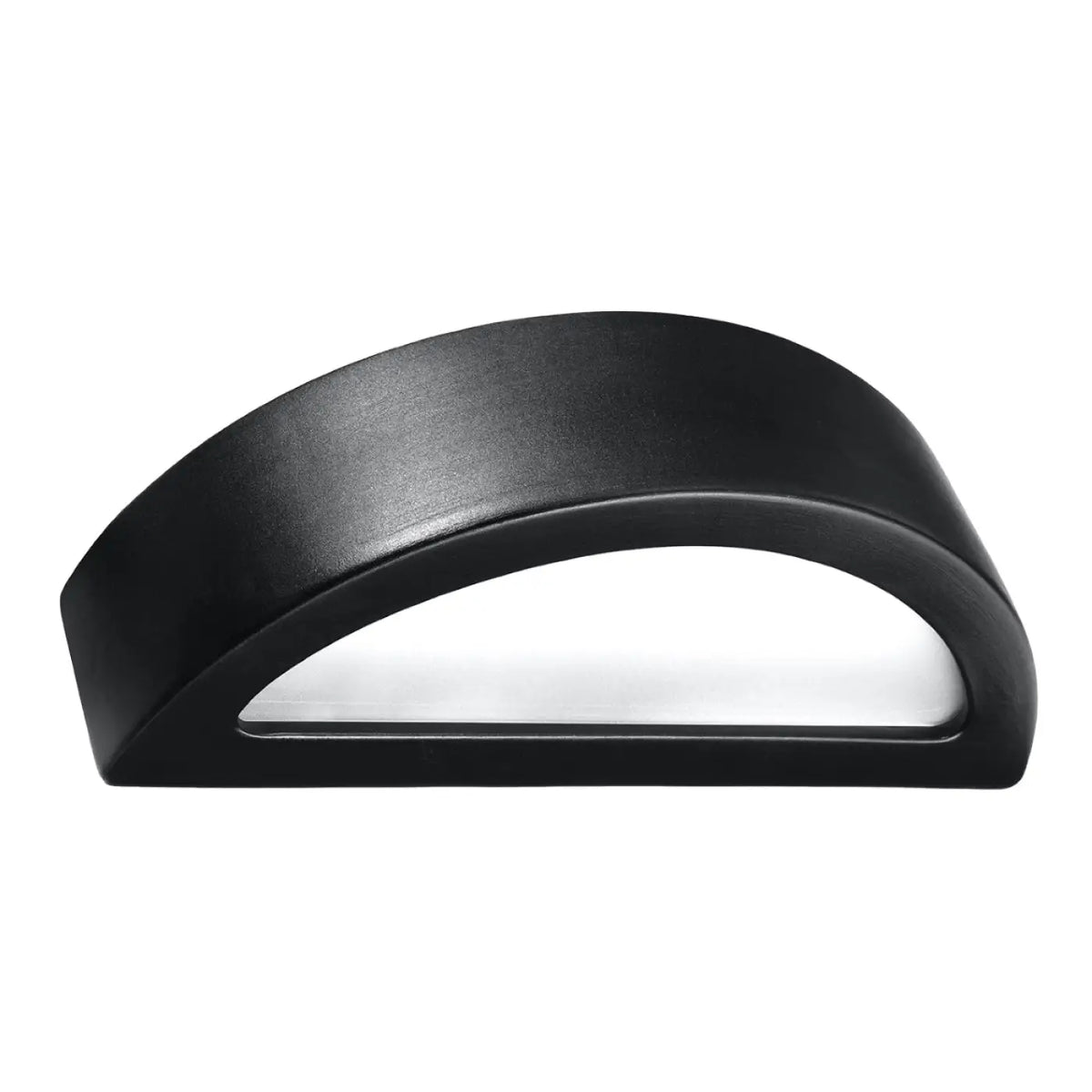 Applique murale demi-lune en céramique noire, 40,5 cm, culot E27
