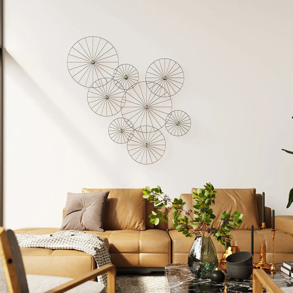 Applique murale anneau noir de 45 cm, ampoule E27 apparente