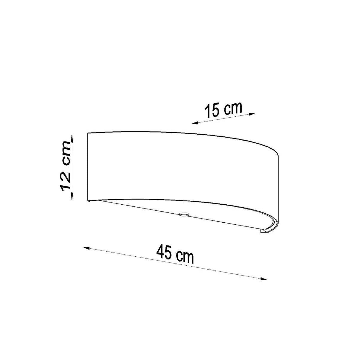 Applique murale noire horizontale aux lignes courbées, 45 cm