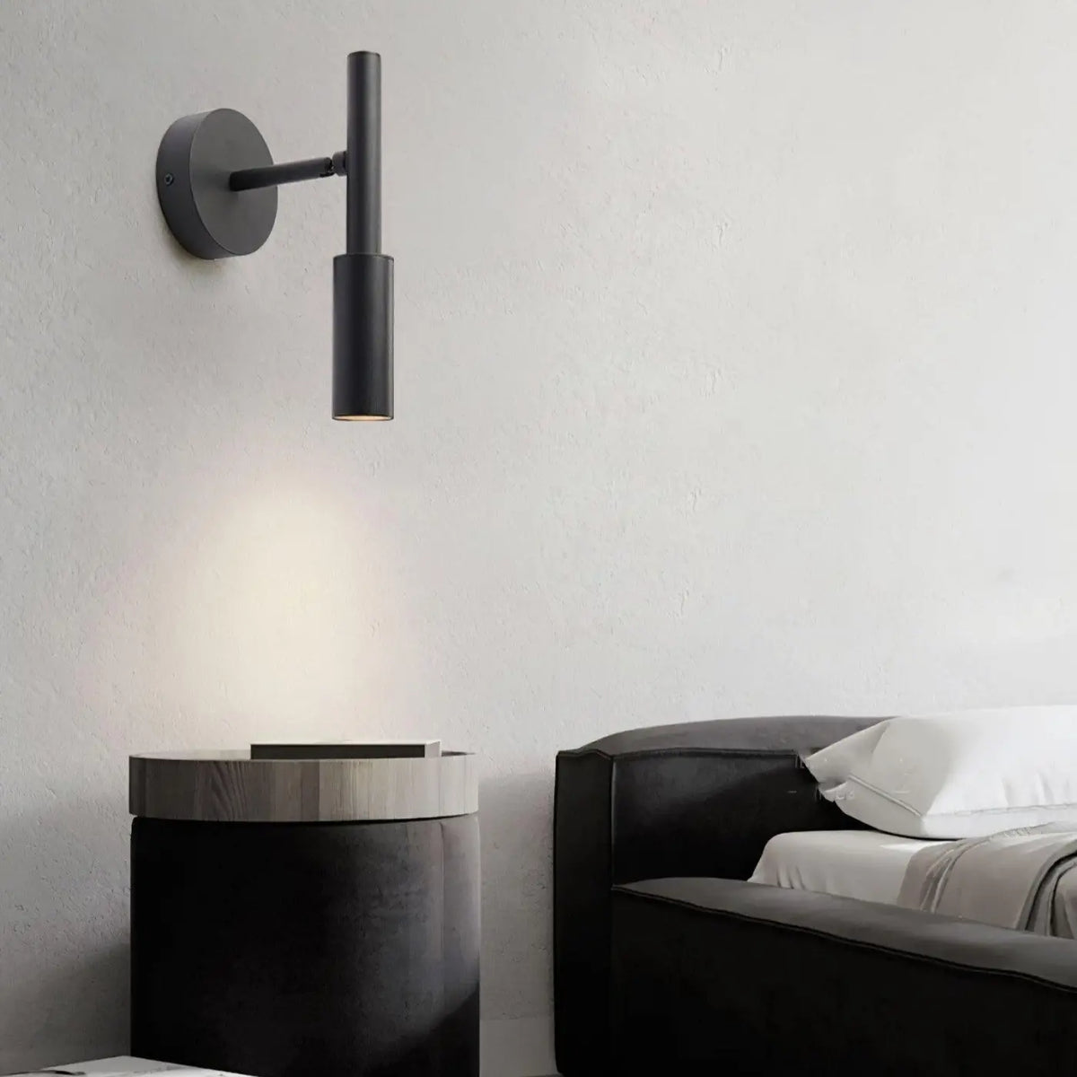 Applique murale design noire ou blanche, lumière au choix