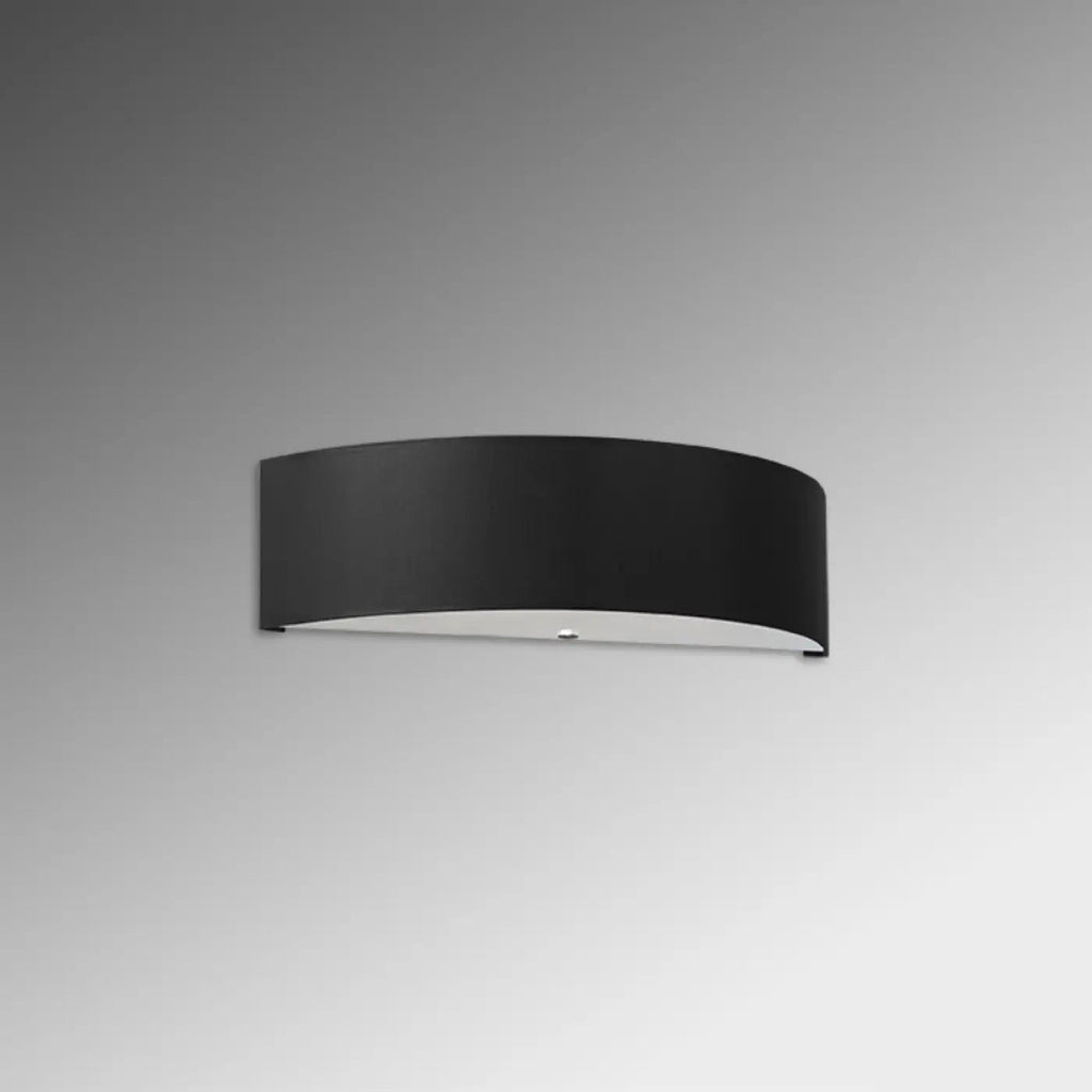 Applique murale noire horizontale aux lignes courbées, 45 cm