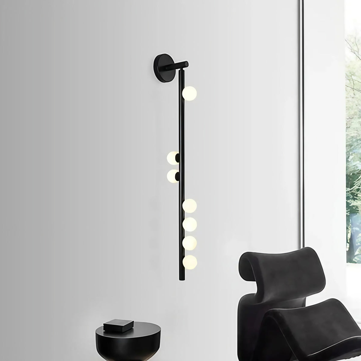 Applique murale à boules LED, métal noir ou doré