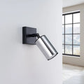 Applique murale spot orientable noir et chrome, 18,5 cm