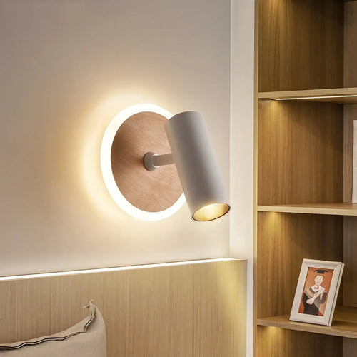 Applique LED blanche à tête pivotante, style nordique
