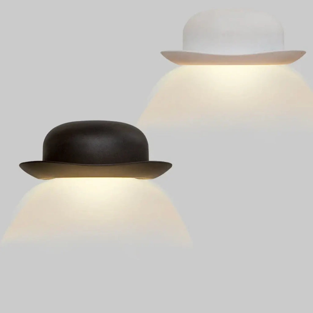 Applique murale nordique en forme de chapeau, blanc ou noir