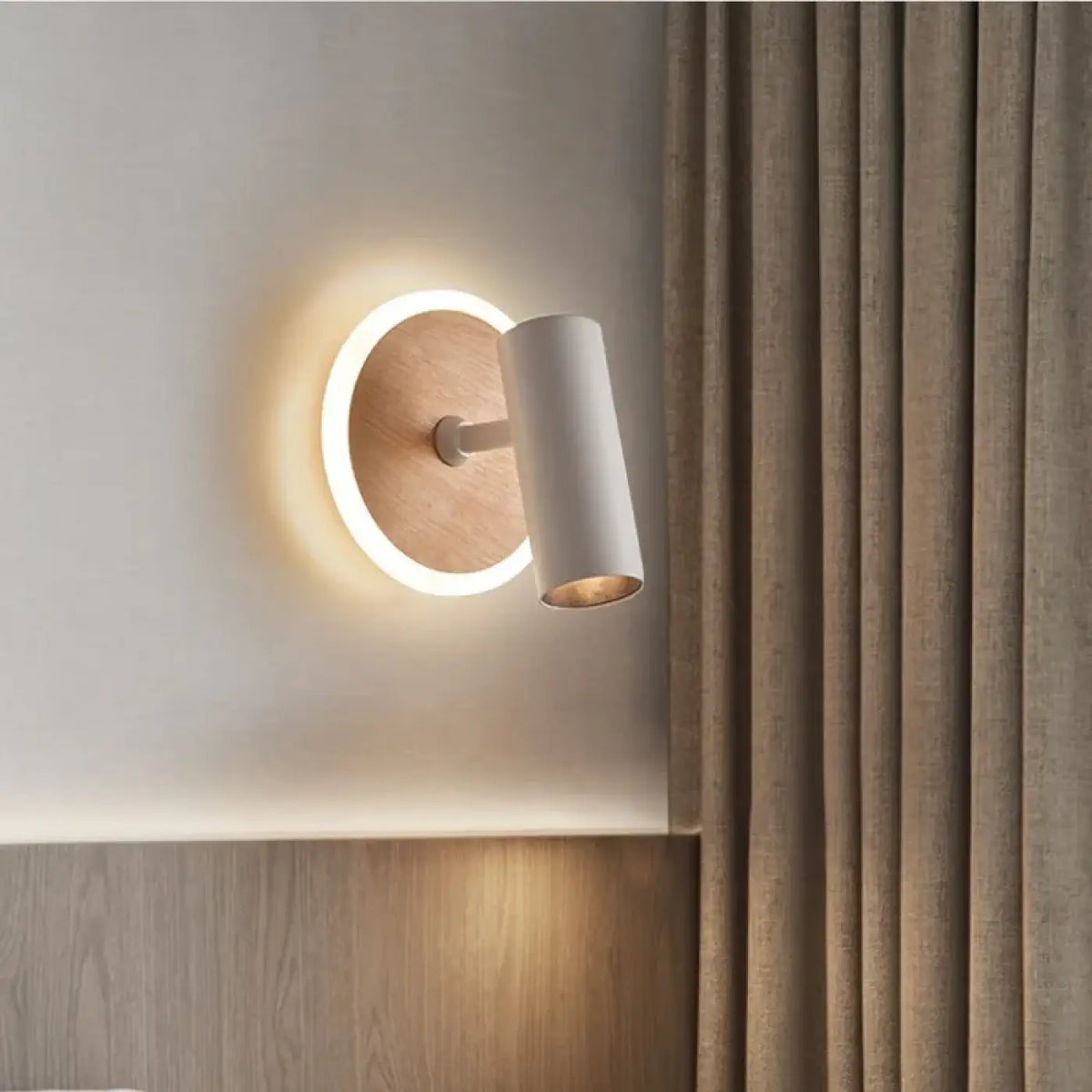 Applique LED blanche à tête pivotante, style nordique