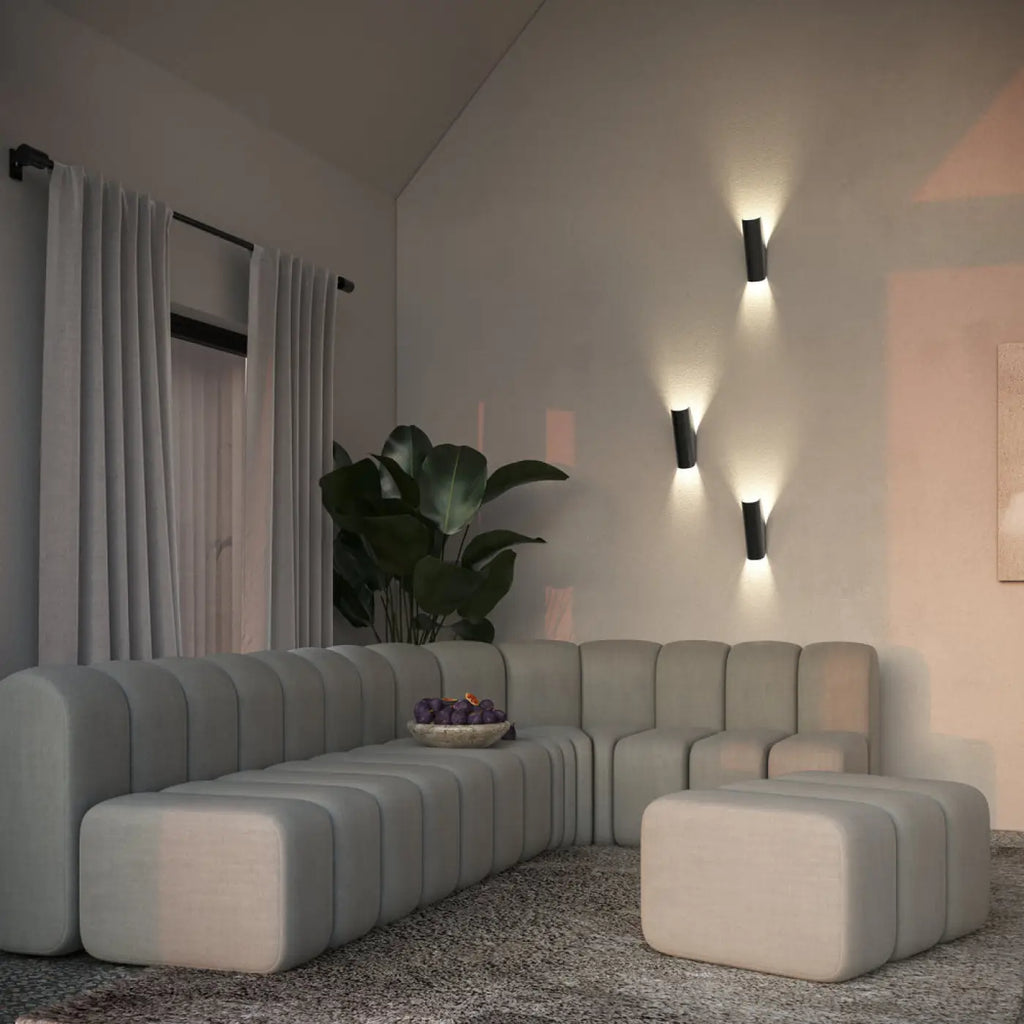 Applique murale compacte en acier et verre, culot G9