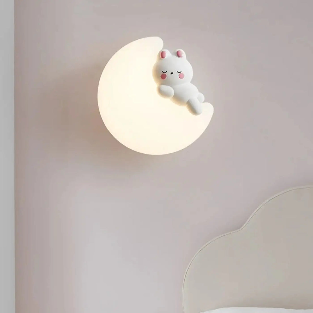 Applique murale nuage et petit animal blanc, chambre d'enfant