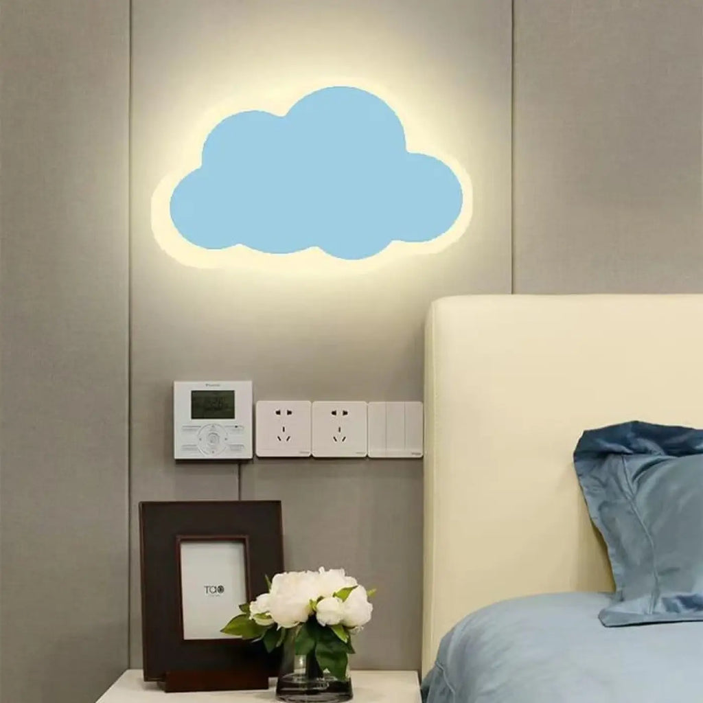 Applique murale nuage, noir, blanc, bleu ou rose