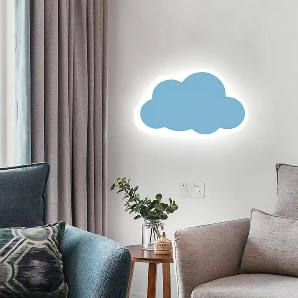 Applique murale nuage, noir, blanc, bleu ou rose