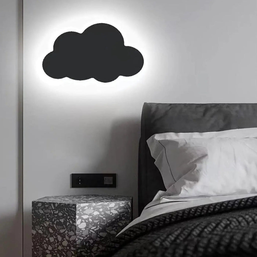 Applique murale nuage, noir, blanc, bleu ou rose