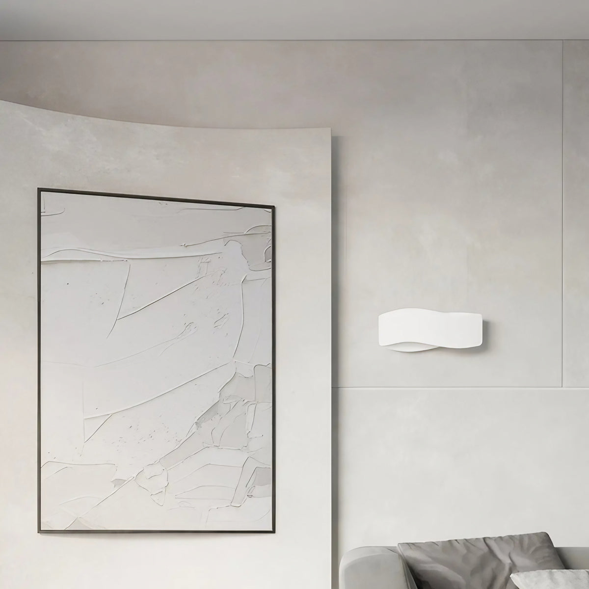 Applique murale ondulée en acier, à lumière indirecte