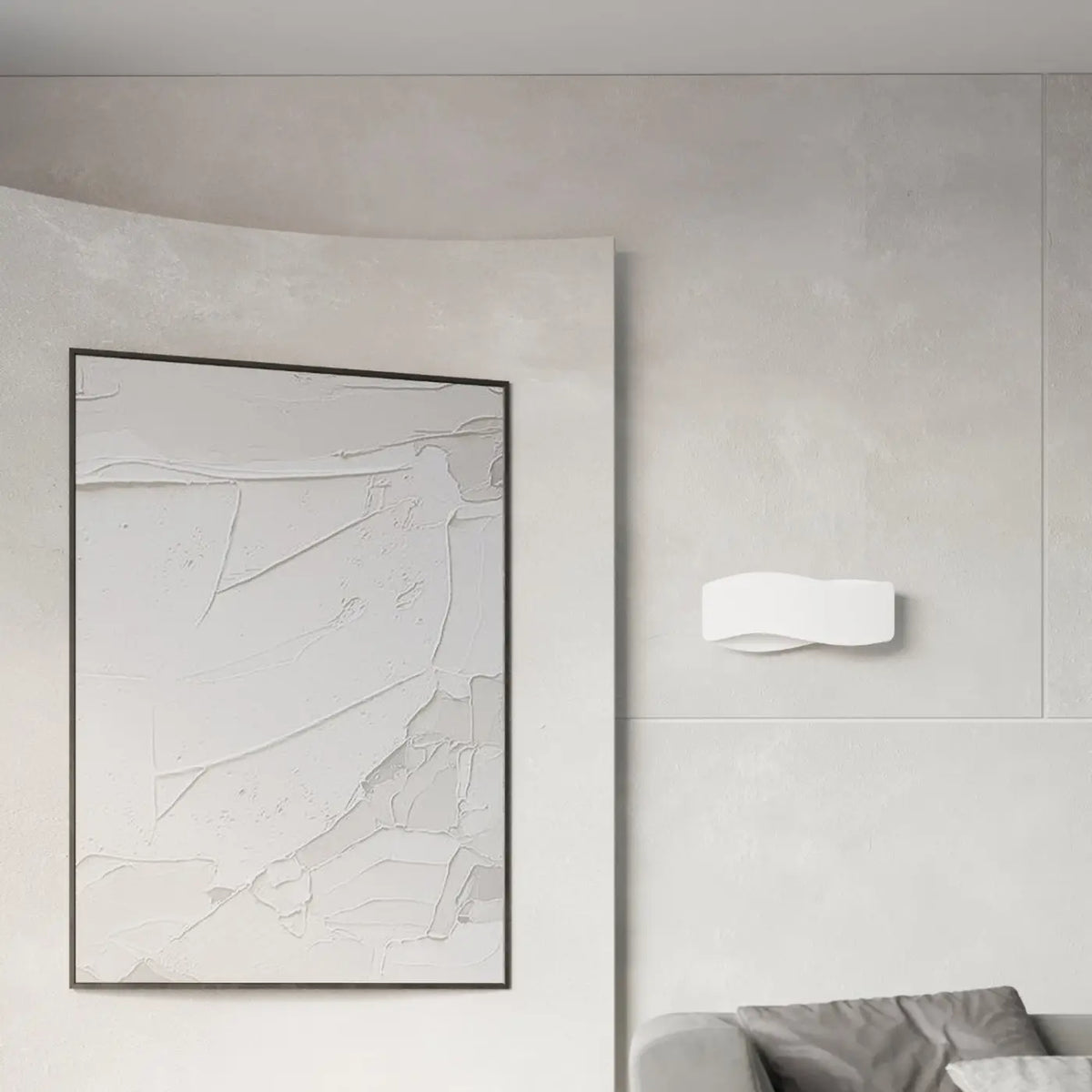 Applique murale ondulée en acier, à lumière indirecte